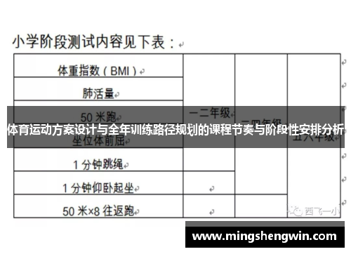体育运动方案设计与全年训练路径规划的课程节奏与阶段性安排分析